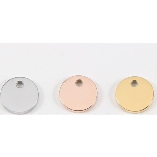 10pcs/Lot Mirror Polish Stainless Steel 8mm Round Stamping Blanks Charms For DIY Making Jewelry Necklace