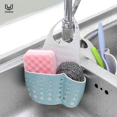 Luluhut kitchen storage basket wheat color double layer hollowed-out kitchen holder hanging strainer soap sponge storage box