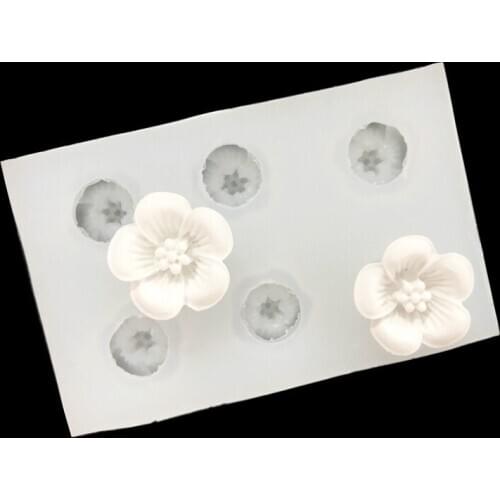 Small Flower Aromatherapy Plaster Ornaments Epoxy Pendant Decorative Pendant Mold Fondant Silicone Mold 15-717
