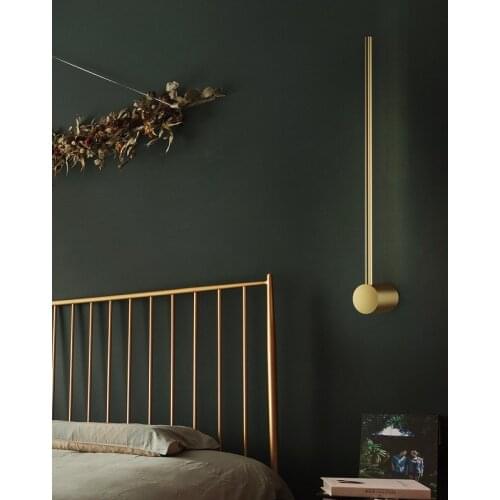 Nordic minimalist wall lamp post-modern linear creative strip LED bedroom bedside lamp living room TV background wall lamp