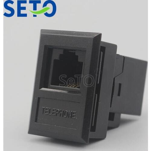 SeTo RJ11 Cat3 Telephone Plug Module Black RJ11 Cat3 Keystone For Wall Plate Socket