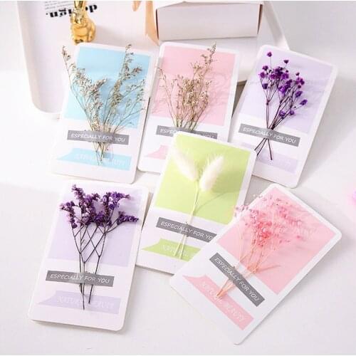 10pcs DIY Dried Flower Greeting Card Set Folding Card Blessing Birthday Gift Gift Card Wedding Invitation Greeting Card