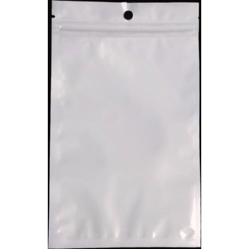 Wholesale 12x20cm White / Clear Self Seal Zipper Plastic Retail Packaging Bag, Ziplock Zip Lock Bag Retail Package W/ Hang Hole