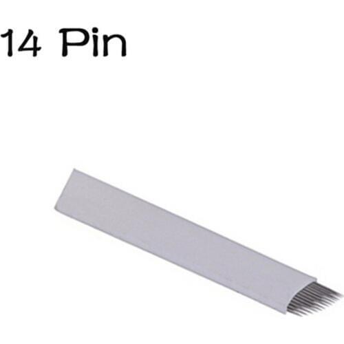 Wholesale 500pcs microblading needle 14 pin microblading sobrancelha caneta tebori blades for permanent eyebrow tattoo