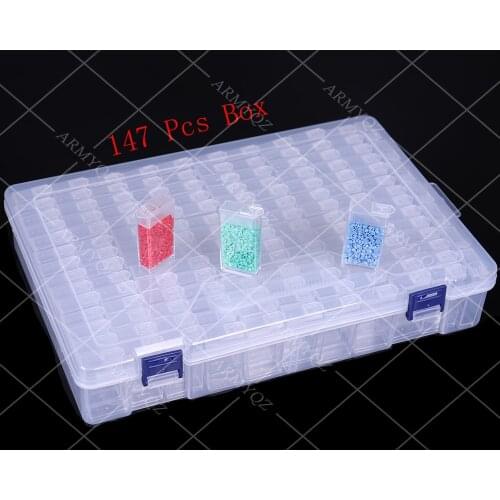 28/124/147 Grids Diamond painting box Embroidery Accessories box Cross Stitch Cases jewelry Organizer Home finishing Storage