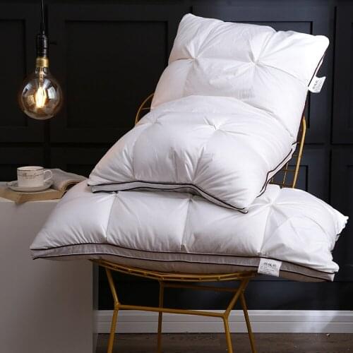 48*74cm Luxury 3D Style Bread Goose Down and Feather Adult Orthopedic Neck Pillow 100% Cotton Bedding Pillows Natural Filling