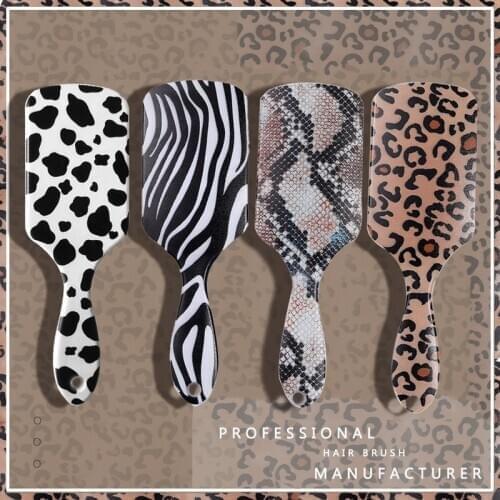 Comb Leopard Print Pattern Zebra-stripe Massage Children Comb Sexy Design Comb Carry Long Hair Mm Anti-knot Comb Hair Brush