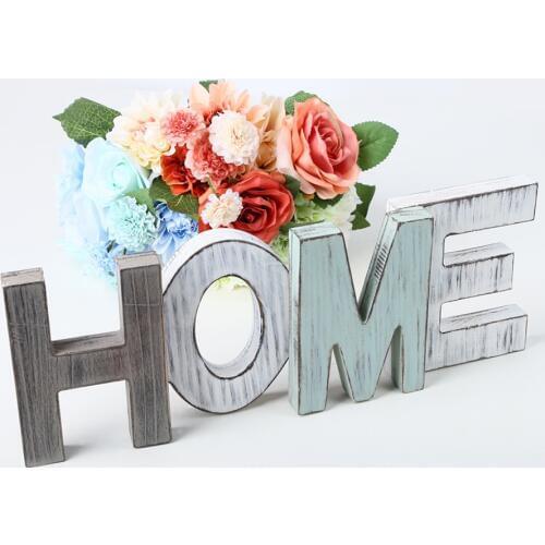 Multi-Colored Creative Crafts Wooden Country Style Antiquing Home Decoration Love Letter Decoration Articles