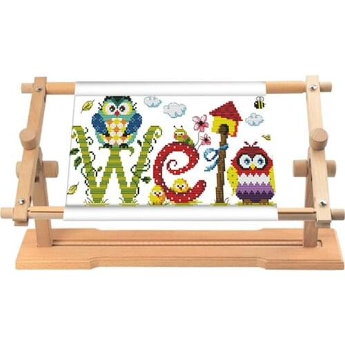 Adjustable Beech Wood Embroidery Frame Stand Cross Stitch Sewing Rack Holder Embroidery Lap Stand Table Needlework Sewing Tools