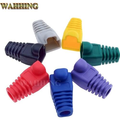 RJ45 Connector Cat 5 5e 6 RJ45 Plug Cap Ethernet Network Cable Strain Relief Boot RJ45 plug Socket Boot Blue HY202