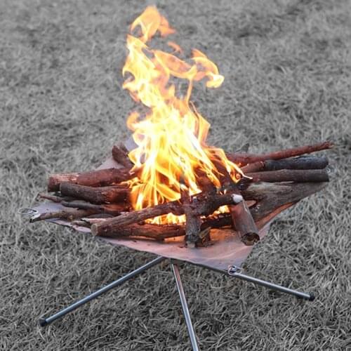 Garden BBQ Bonfire Stand Outdoor Picnic Firewood Stand Foldable