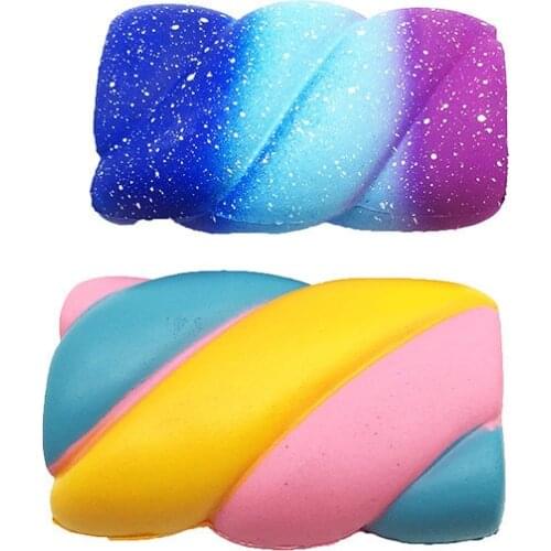 Relieves Stress AnxietyToy Kawaii Soft Slow Rising Squishy Cotton Candy Jumbo Rainbow Star Sky Marshmallow Squishies