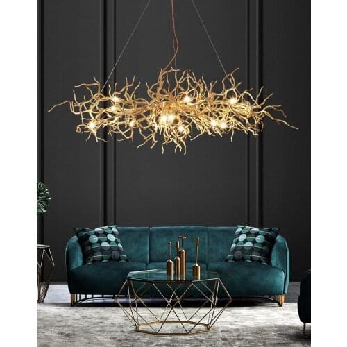 Modern Luxury Chandelier Lighting LED Gold Branch Chandelier for Living Room Home Decor Aluminum Tree Dining Room Hanging Lamp