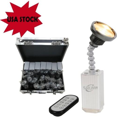 20X Charging Flightcase Bullet 10W ZOOM Battery Powered LED Pinspot Light LED Stage Lighting For Weeding Club Remote Magnetic
