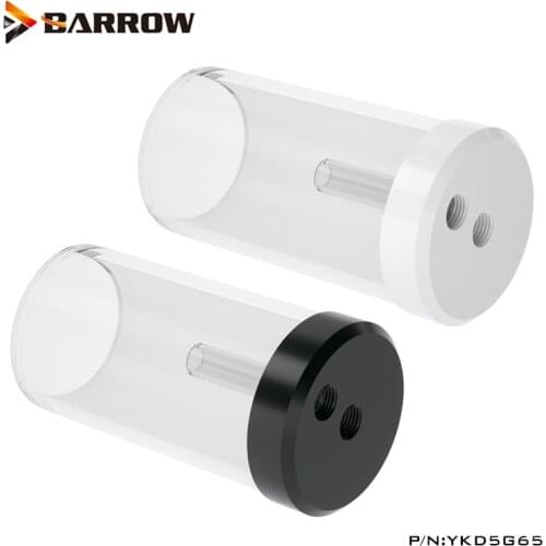 Barrow Integrated Cylinder Water Tank Split Water Cooling Combo Reservoir For D5 Pump,PMMA/POM G1/4 ,YKD5G65