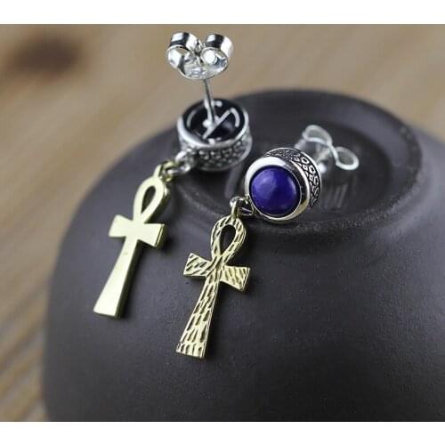 Bali India Nepal Handmade Lapis Lazuli 925 Sterling Silver Drop Earrings For Women,Fine Jewelry With Natural Stone Earrings