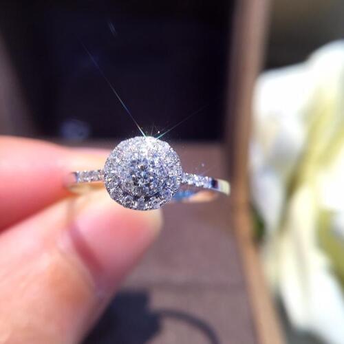 Natural Diamond Ring 18k Pure Gold Wedding Real 750 Solid Classic Trendy Women Hot Selling Present drop shipping Party 2020 New