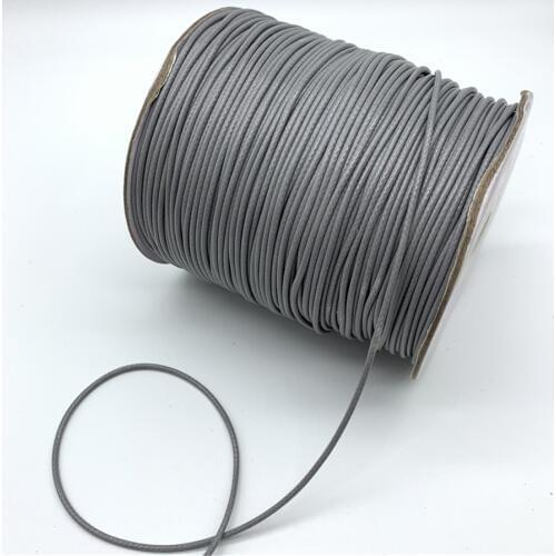 0.5mm 0.8mm 1mm 1.5mm 2mm Gray Waxed Cotton Cord Waxed Thread Cord String Strap Necklace Rope For Jewelry Making