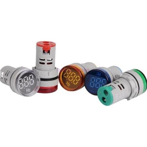 100pcs 22mm LED Digital Display Electricity Hertz AC Frequency Meter Indicator Signal Lamp Lights Tester Combo Measuring