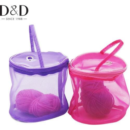 2 Colors Mesh Mini Bag Yarn Storage Hollow DIY Hand Weaving Tools Wool Bag Crochet Hook Thread Organizer Storage Bag