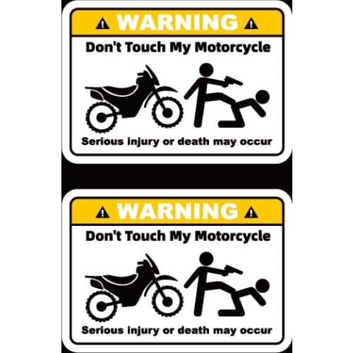 2 PCS Warning Mark Do Not Touch My Motorbike Reflective and Waterproof Motorcycle Stickers Decals 8cmx5.6cm