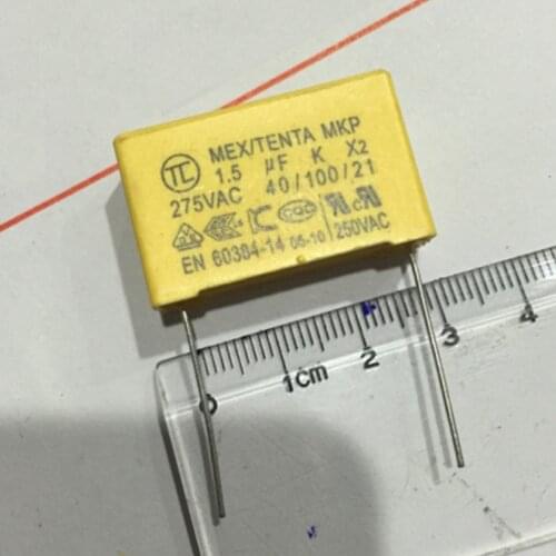 20pcs/lot X2 Safety Capacitor 275VAC 1.5UF Pin 27mm