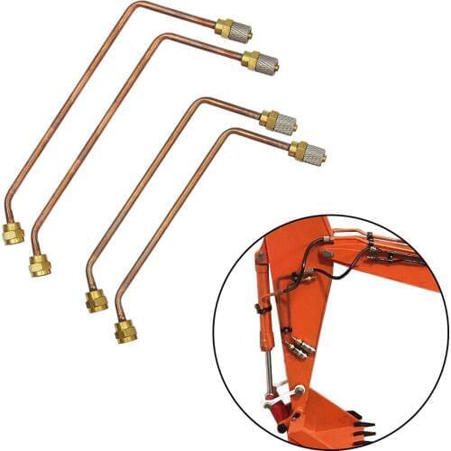 3MM Full Copper Hydraulic Oil Tube Pipe with Welded Connectors For M5 Quick Connector 1/14 RC Hydraulic Excavator Forearm Parts
