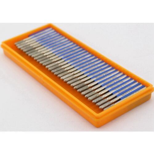 30Pcs Diamond Grinding Head Cylindrical Ball Nose 1.5-3.5mm Engraving Bits Bur Coated Carving Burrs Shank 1/8"ILOVETOOL
