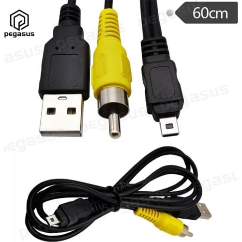 60cm USB 2.0 A Male to 8P+RCA Male Cable Digital Camera USB AV 8P Data Cable