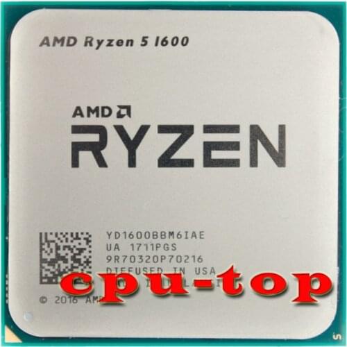 Free Shipping AMD Ryzen 5 1600 R5 1600 3.2 GHz Six-Core Twelve Thread 65W CPU Processor YD1600BBM6IAE Socket AM4