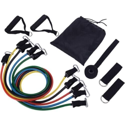 CHAOBA 11pcs/set Pull Rope Fitness Exercises Resistance Bands Latex Tubes Pedal Excerciser Body Training Workout Yoga