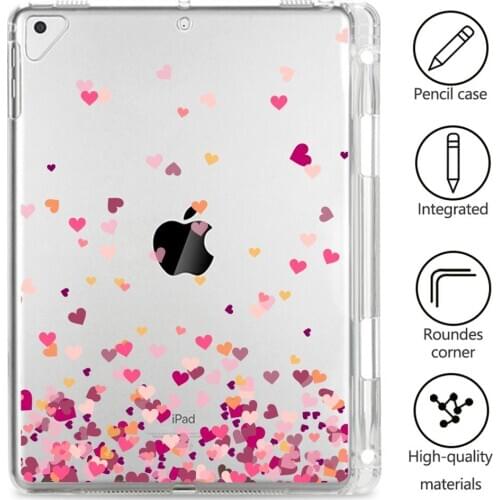 Stars Hearts For iPad Pro 11 2020 Case Tablet With Pen Slot Clear Soft Covers Funda iPad 7th Generation Case 12 9 Pro 2020 Coque