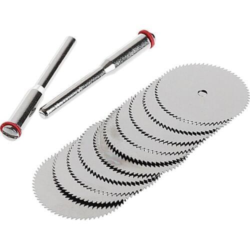 10 x 22mm Wood Saw Blade Disc + 2 x Rod Dremel Rotary Cutting Tool