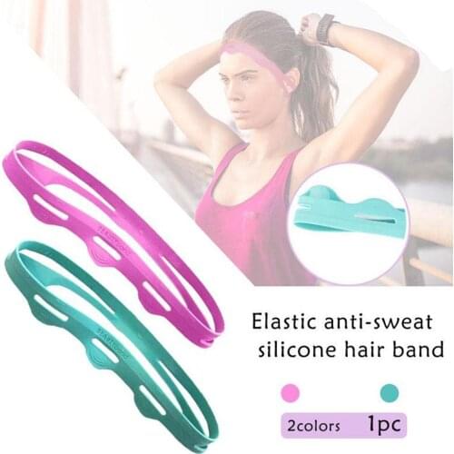Beauty Elastic Anti-Sweat Silicone Headband, Wash Sports Non-Slip Headband Headband Silicone , V9F1