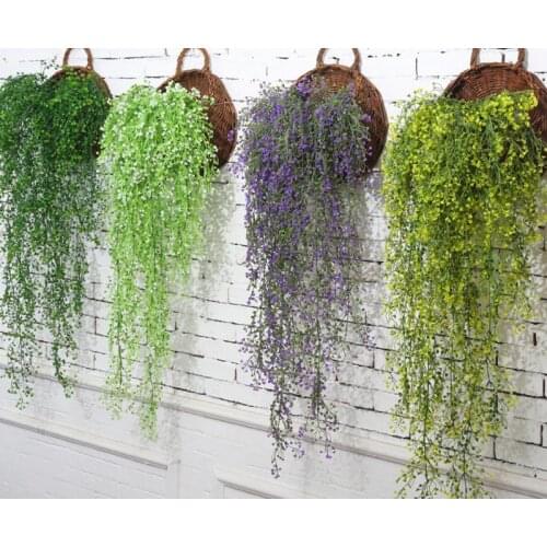 115cm vine artificial Wall Hanging Plastic Wicke Bracket Plant Vine Greenery for Home Party DIY DECOR Wedding Decorative Flower