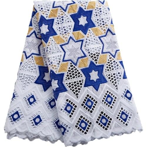 SJD LACE African Lace Fabric 2021 New 100% Cotton White Swiss Voile Lace In Switzerland Nigorian Fabric Women Wedding DressA2447