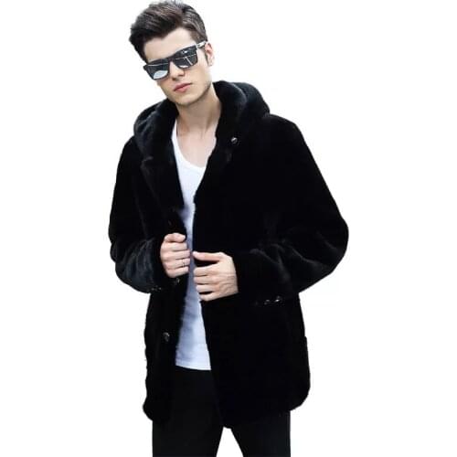 Jacket For Men Hooded Spring Mens Mink Female mink grass Coat Youth Motorcycle Biker real Mens Fur Coats Brand Sale-Seller
