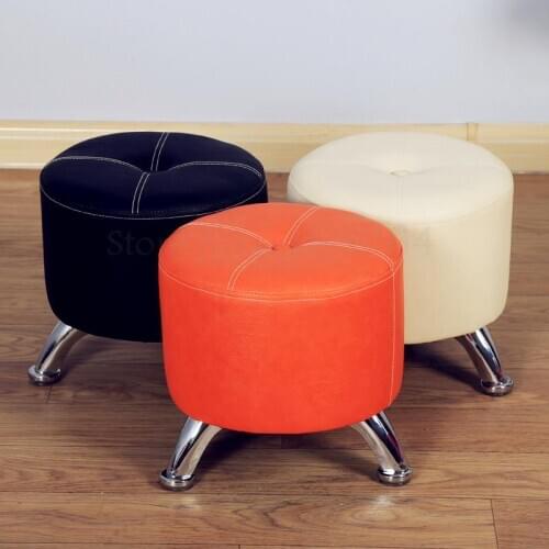 Small Round Leather Stool Home Leather Stool Low Stool Round Stool Step Stool Shoe Stool Sofa Stool