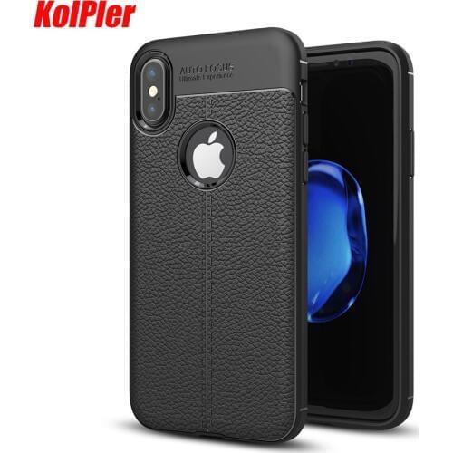 KOLPLER soft Cases for iphone X case cover TPU silicone back cover for iphone se X 10 case luxury Litchi Leather phone Bag
