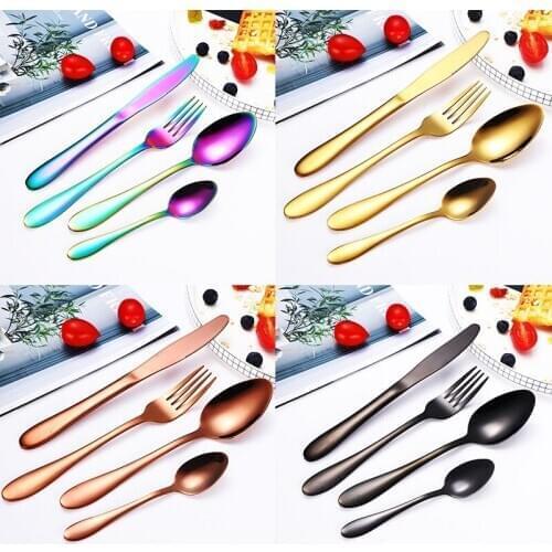 16Pcs High Quality Cheap Silverware Flatware Restaurant Stainless Steel Gold Cutlery Set