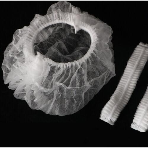 100PCS disposable non-woven fabric shower cap dust-proof strip cap restaurant kitchen dust-free workshop hood beauty salon hood