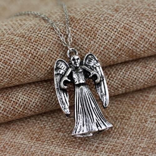 MQCHUN Doctor Angel Necklace The Weeping Angel Pendant Inspired Doctor Strange Angel Time Thief Colar For Men And Women-30