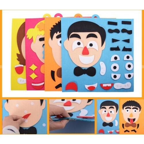 Non-Woven Five Sense Organs DIY Assembling Puzzle Jigsaw Children Training Toy New