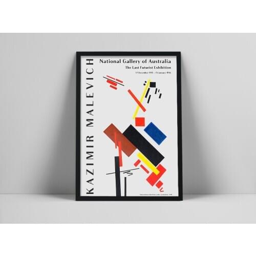 Kazimir Malevich poster, Last futurist exhibition , Kazimir Malevich Exhibition poster, minimalistic art, Modern art poster, Ar
