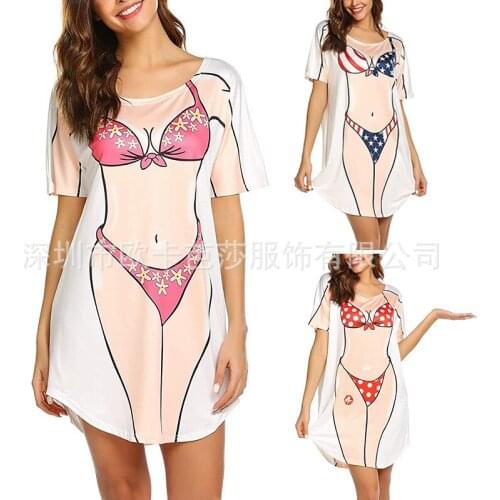 Dress Women Summer 2021 Europe United States New Fashion Cute Sexy Printing Easy Leisure Dresses Casual Vestidos OKBS107