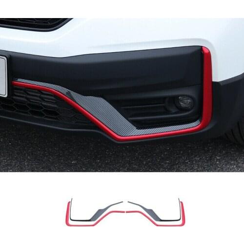 Fit For Honda CR-V CRV 2021 Red Carbon Fiber Front Bumper Lower Strip Guard Trim Car modification Auto parts