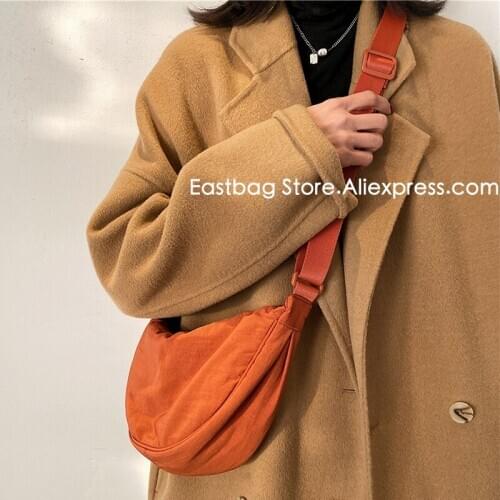 Female Handbag Casual Messenger Bag for Girls Women Bag Nylon Shoulder Bag Zipper Orange White Unique Design Bolsa Mujer 435044