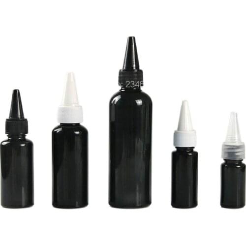 Empty Plastic Bottle 50ml White Cover Plastic Black Bottle Empty Plastic Cosmetic Container 30ml Black Cover Tip Cap Bottle50pcs