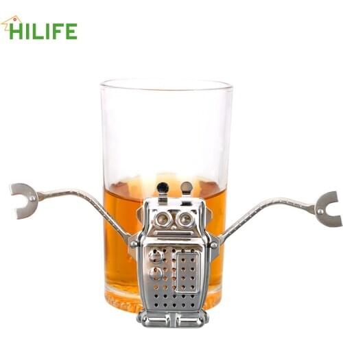 Tea Strainers Cute Robot Kitchen Accessories Tea Infusers Stainless Steel Tea Tool Gadgets Drinkware