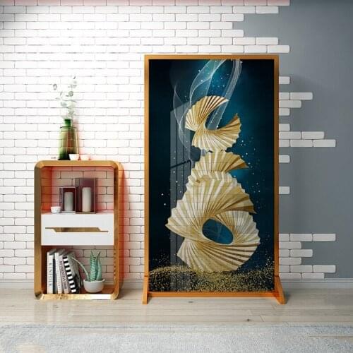 Light luxury metal screen partition bedroom occludes home entrance living room partition porch art screen